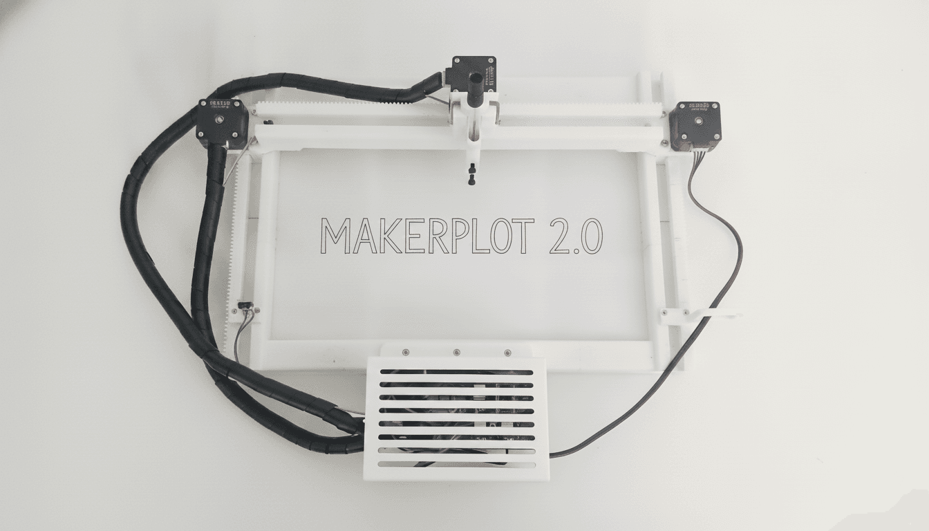 MakerPlot 2.0 CNC plotter assembly and 3D printed parts