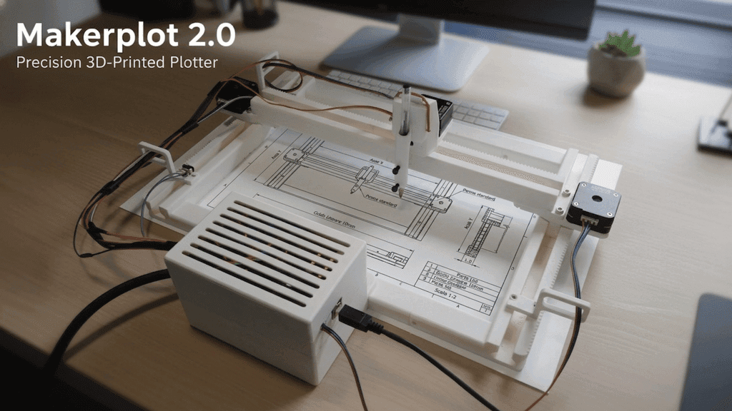 MakerPlot 2.0 Arduino CNC plotter 3D printable machine