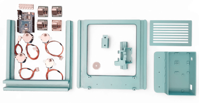 3D printed MakerPlot CNC mechanism details